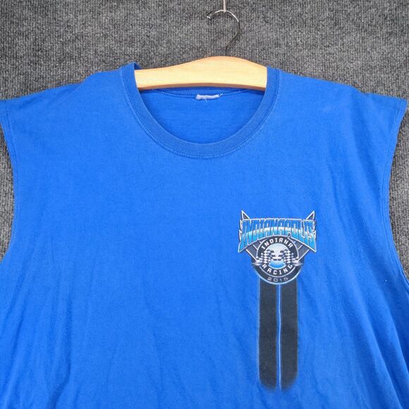 Indianapolis Indiana Racing Tank Top Mens Sleeveless Blue Crew Neck Regular Fit - Picture 3 of 13
